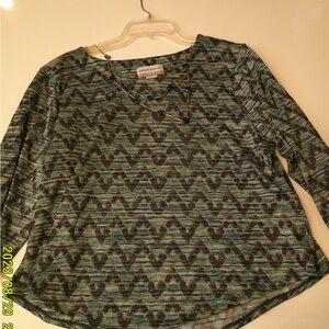Patterned Long Sleeve Top